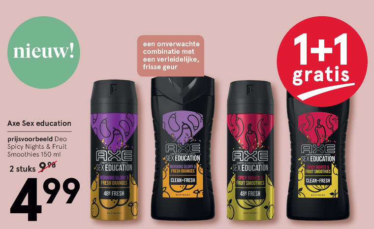 Uitgaan van Bergbeklimmer 945 Axe deodorant, douchegel folder aanbieding bij Etos - details