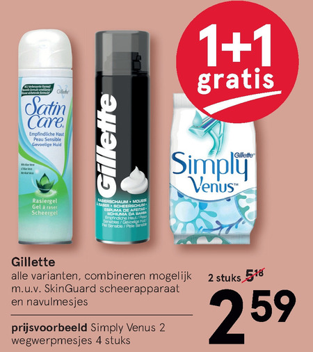 Gillette   scheerschuim, scheergel folder aanbieding bij  Etos - details