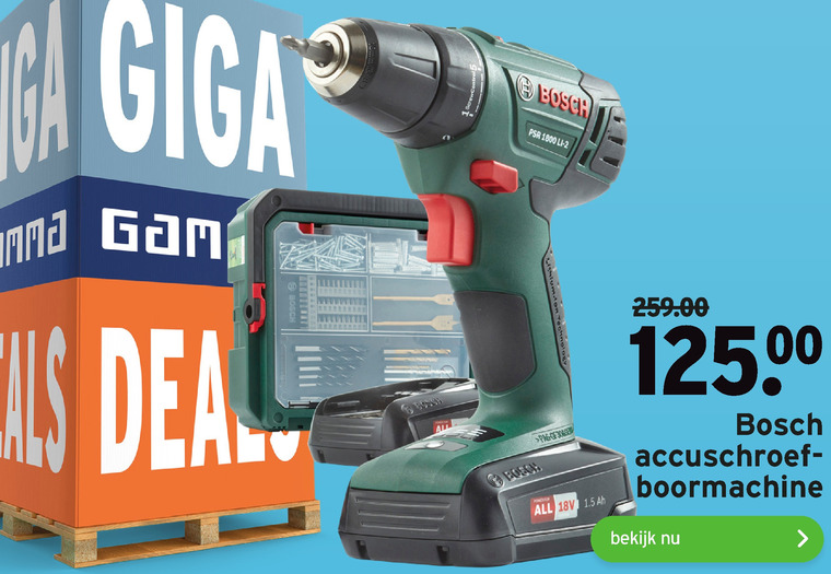 Bosch   accuboormachine folder aanbieding bij  Gamma - details