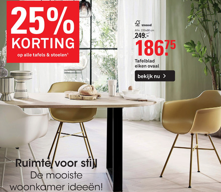 eetkamertafel folder aanbieding Karwei details