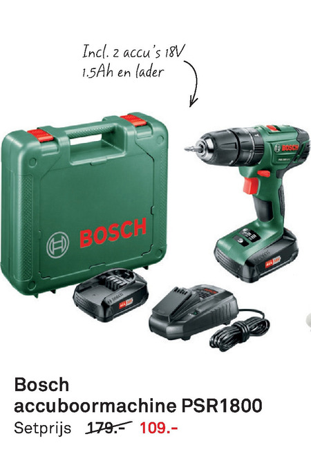 Bosch   accuboormachine folder aanbieding bij  Karwei - details