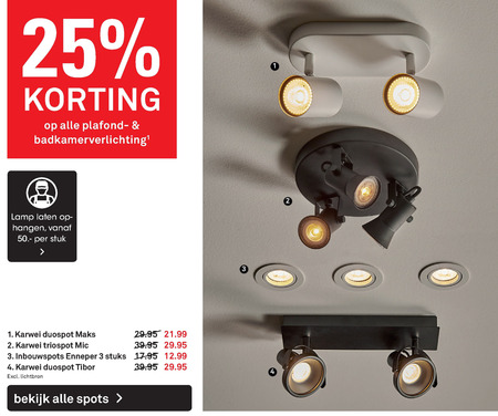 opbouwspots, badkamerverlichting folder bij Karwei - details