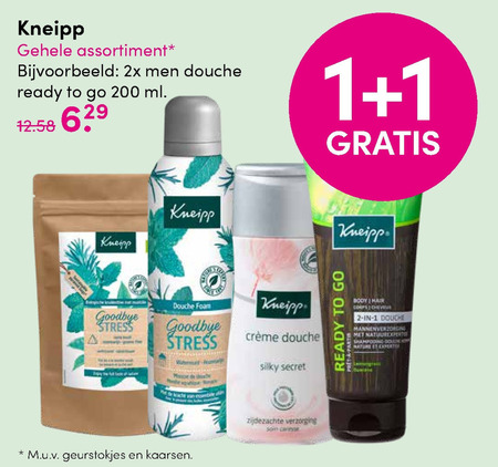 Kneipp   huidverzorging, badolie folder aanbieding bij  DA - details