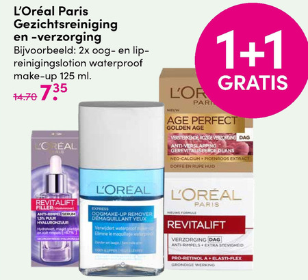 L Oreal   gezichtsverzorging, gezichtsreiniging folder aanbieding bij  DA - details