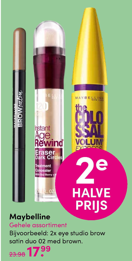 Maybelline   cosmetica, lipstick folder aanbieding bij  DA - details