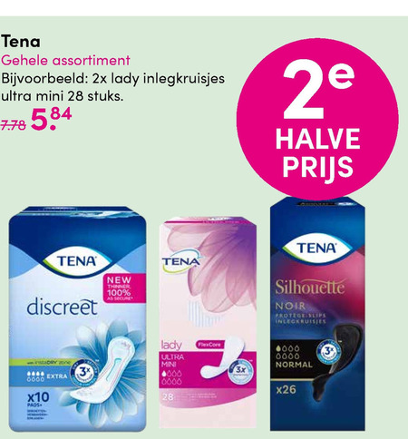 Tena Lady   incontinentieverband, inlegkruisjes folder aanbieding bij  DA - details