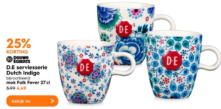 Douwe Egberts mok folder aanbieding Blokker details