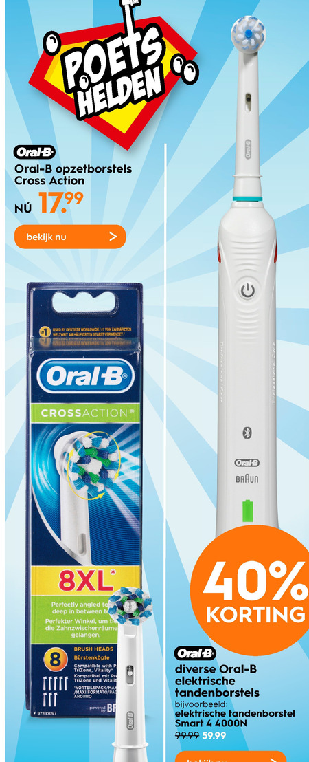 Braun Oral-B   opzetborstel, electrische tandenborstel folder aanbieding bij  Blokker - details