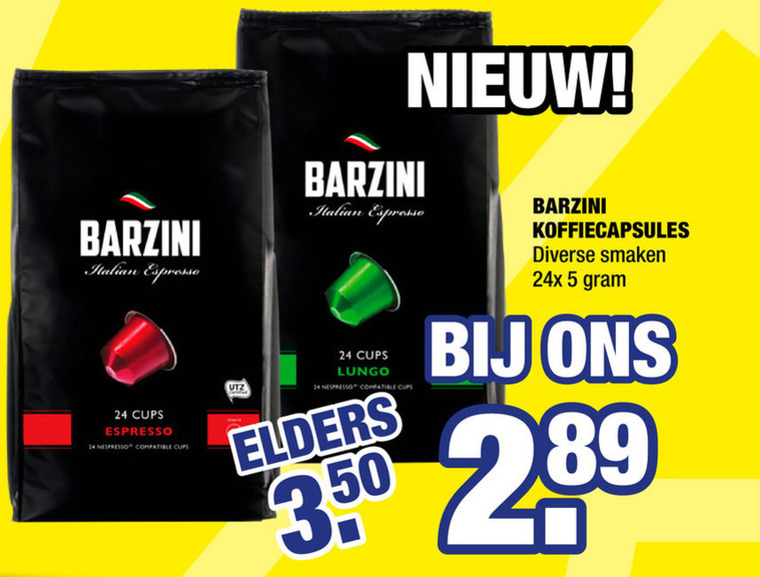 Barzini   koffiecups folder aanbieding bij  Big Bazar - details