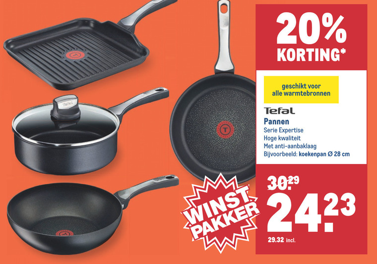 Tefal koekenpan, folder aanbieding Makro - details