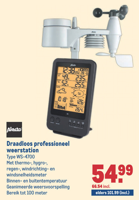 Alecto   weerstation folder aanbieding bij  Makro - details