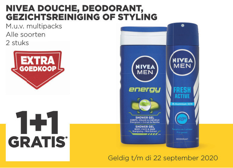 Nivea   gezichtsreiniging, deodorant folder aanbieding bij  Jumbo - details