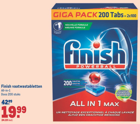 Finish   vaatwasmiddel folder aanbieding bij  Makro - details