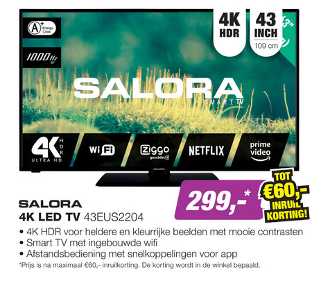 Salora   4k ultrahd televisies folder aanbieding bij  EP Electronic Partner - details