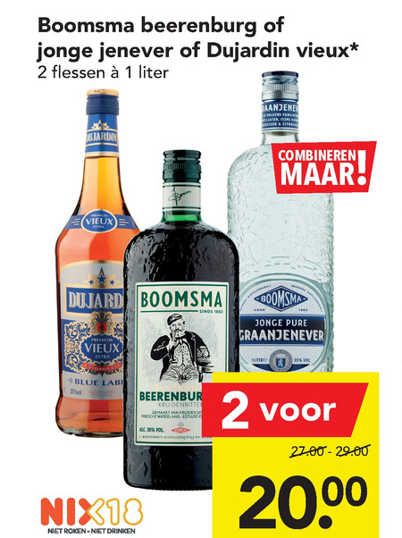 Dujardin   jenever, berenburg folder aanbieding bij  Deen - details