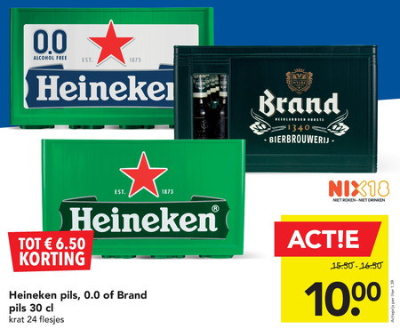 Heineken 0.0   krat bier folder aanbieding bij  Deen - details