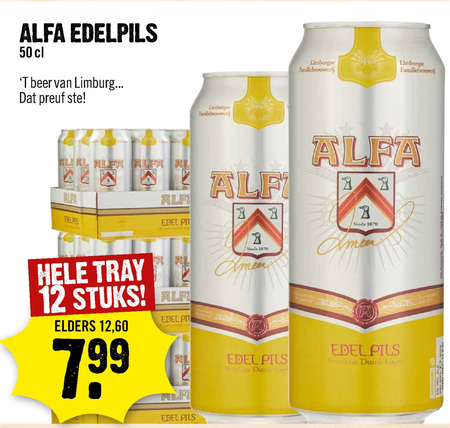 Alfa   blikje bier folder aanbieding bij  Dirck III - details