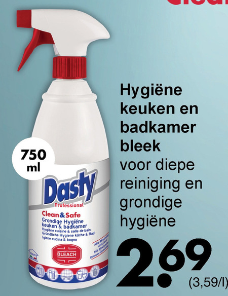 Dasty   badkamerreiniger, bleekmiddel folder aanbieding bij  Wibra - details