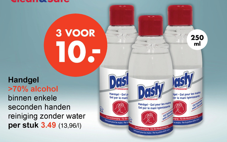 Dasty   desinfecterende gel folder aanbieding bij  Wibra - details