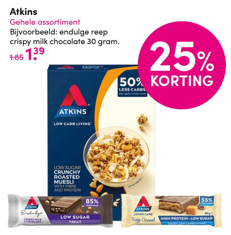 Atkins   afslankmaaltijd folder aanbieding bij  DA - details