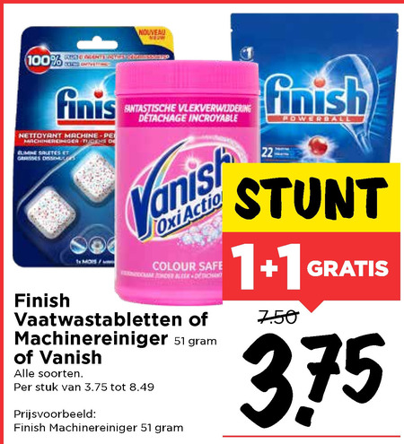 Vanish   vlekkenverwijderaar, vaatwasmachinereiniger folder aanbieding bij  Vomar - details