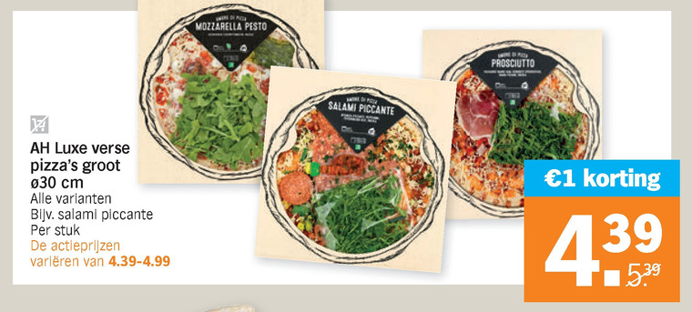 Albert Heijn Huismerk   verse pizza folder aanbieding bij  Albert Heijn - details