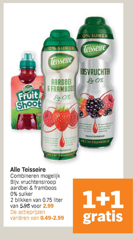 Teisseire   limonadesiroop, fruitdrank folder aanbieding bij  Albert Heijn - details