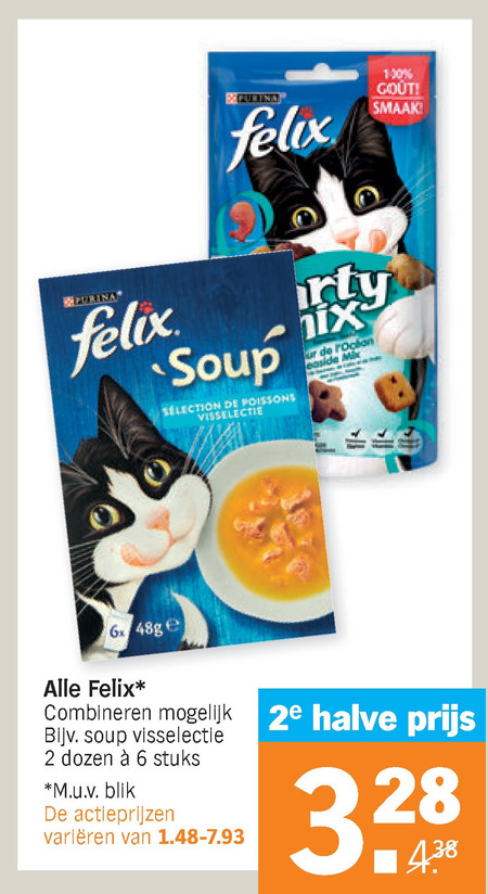 Felix   kattensnacks, kattenvoer folder aanbieding bij  Albert Heijn - details