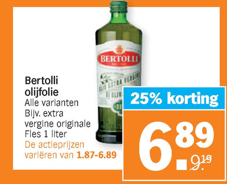 Bertolli   olijfolie folder aanbieding bij  Albert Heijn - details