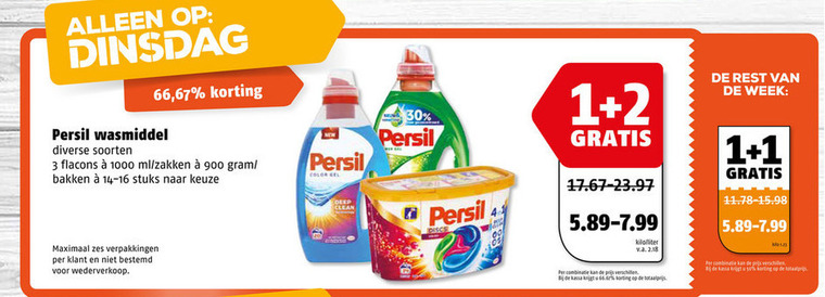 Persil   wasmiddel folder aanbieding bij  Poiesz - details