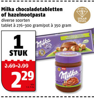 Milka   hazelnootpasta, chocolade folder aanbieding bij  Poiesz - details