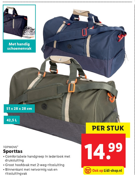 Topmove   sporttas folder aanbieding bij  Lidl - details