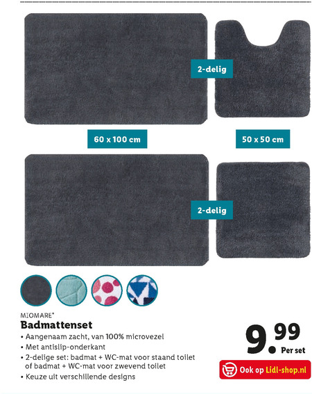 Miomare   toiletmat, badmat folder aanbieding bij  Lidl - details