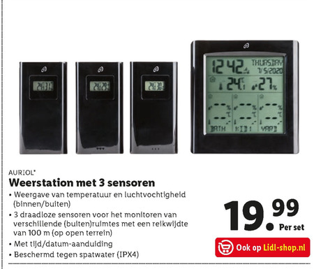 Auriol   weerstation folder aanbieding bij  Lidl - details