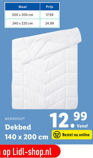 Meradiso   dekbed folder aanbieding bij  Lidl - details