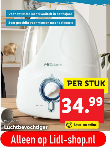 Medisana   luchtbevochtiger folder aanbieding bij  Lidl - details