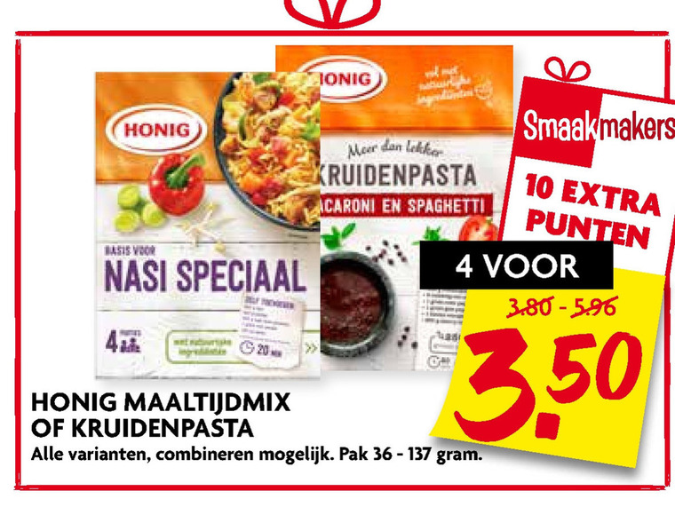 Honig   maaltijdmix folder aanbieding bij  Dekamarkt - details