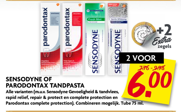 Paradontax   tandpasta folder aanbieding bij  Dekamarkt - details