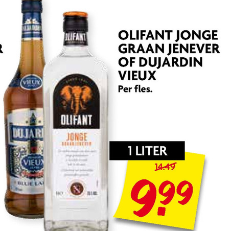 Dujardin   vieux, jenever folder aanbieding bij  Dekamarkt - details