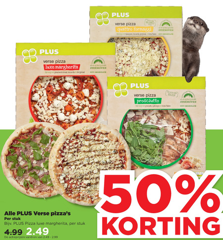 Plus Huismerk   verse pizza folder aanbieding bij  Plus - details