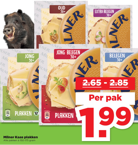 Milner   kaasplakken folder aanbieding bij  Plus - details