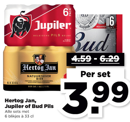 Hertog Jan   blikje bier folder aanbieding bij  Plus - details