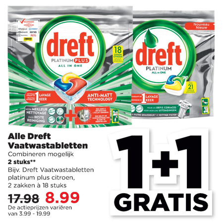 Dreft   vaatwasmiddel folder aanbieding bij  Plus - details