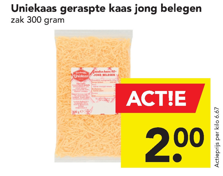 Uniekaas   geraspte kaas folder aanbieding bij  Deen - details