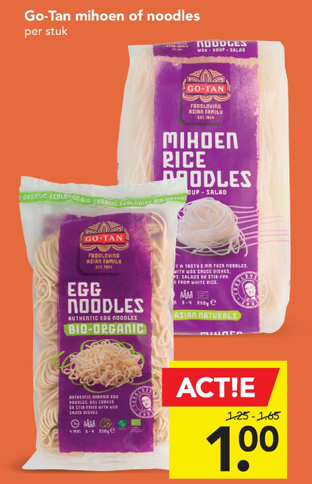 Go-Tan   noodles folder aanbieding bij  Deen - details