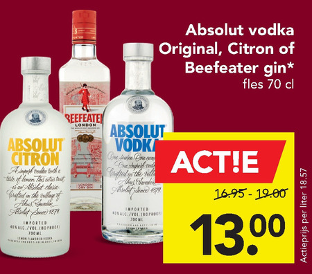 Absolut   gin, wodka folder aanbieding bij  Deen - details