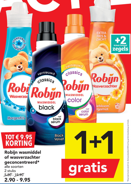 Robijn   wasmiddel, wasverzachter folder aanbieding bij  Deen - details