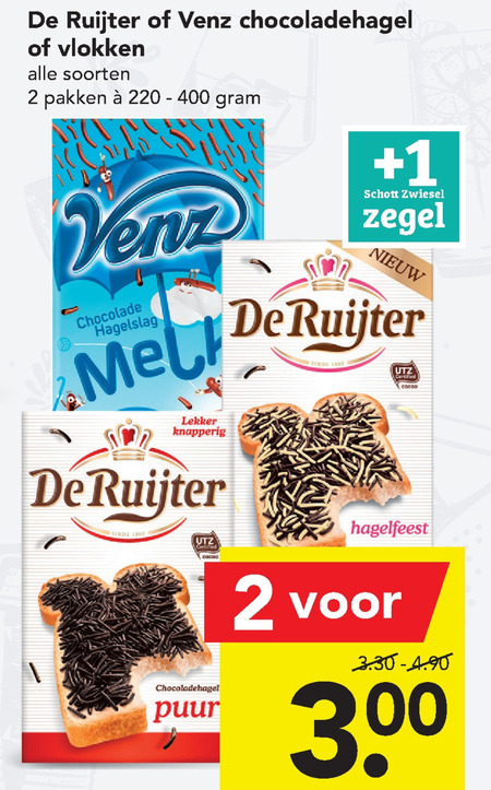 De Ruijter   hagelslag, boterhamvlokken folder aanbieding bij  Deen - details