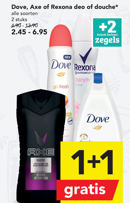 Dove   deodorant, douchegel folder aanbieding bij  Deen - details