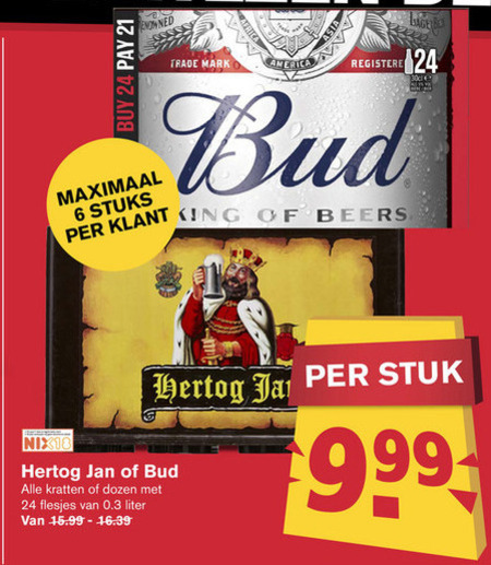 Hertog Jan   krat bier folder aanbieding bij  Hoogvliet - details